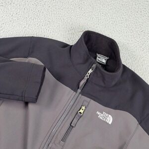 North Face Apex Softshell Jacket Boys Large Gray Colorblock Full Zip Youth
